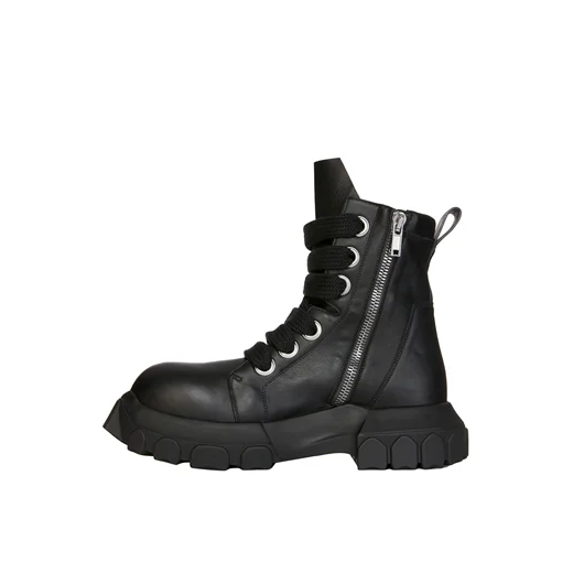 RICK OWENS STIVALI IN PELLE JUMBOLACED LACEUP BOZO TRACTOR Vendita