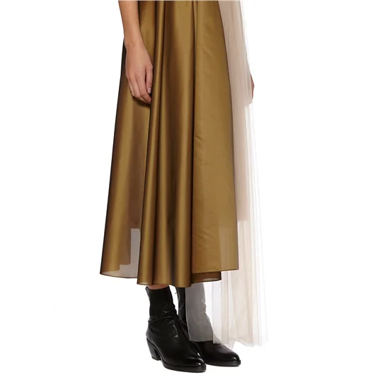 QUETSCHE_ ABITO LUNGO IN TULLE E SETA 2025