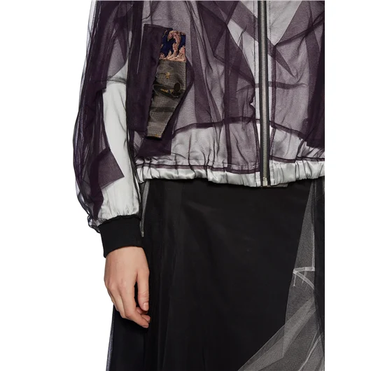 QUETSCHE_ BOMBER IN SATIN E TULLE Pezzi Unici