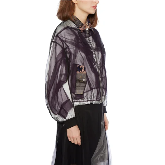 QUETSCHE_ BOMBER IN SATIN E TULLE Pezzi Unici