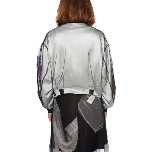 QUETSCHE_ BOMBER IN SATIN E TULLE Pezzi Unici