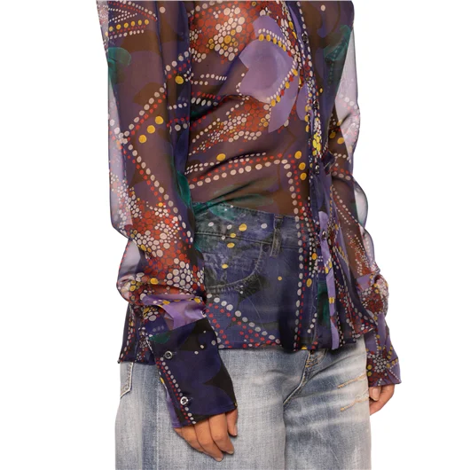 DSQUARED CAMICIA IN CHIFFON CON STAMPA FLOREALE Affare Del Giorno