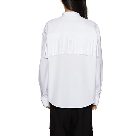 PALM ANGELS CAMICIA IN COTONE LOGO DESERT E FRANGE Novità