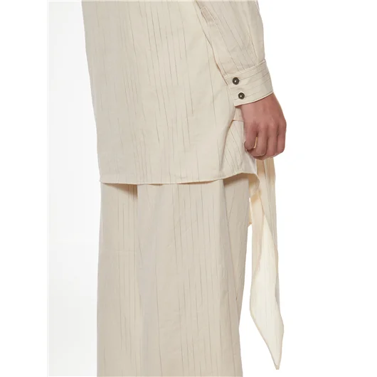 NOSTRASANTISSIMA CAMICIA OVERSIZE IN COTONE E LINO Saldi