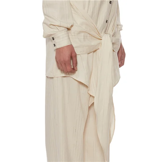 NOSTRASANTISSIMA CAMICIA OVERSIZE IN COTONE E LINO Saldi