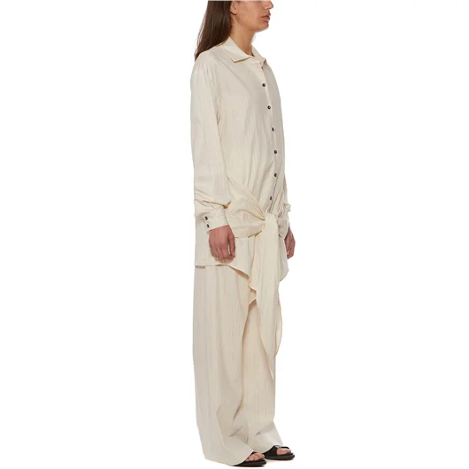 NOSTRASANTISSIMA CAMICIA OVERSIZE IN COTONE E LINO Saldi