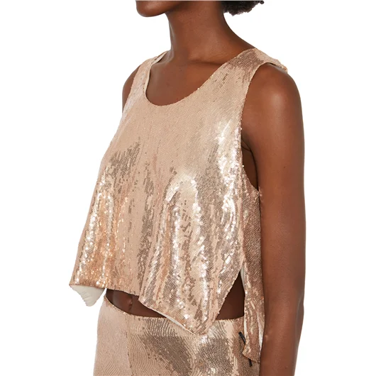 NOSTRASANTISSIMA CANOTTA OVERSIZE FULL PAILLETTES Nuova