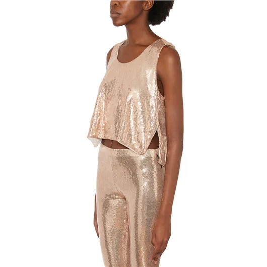 NOSTRASANTISSIMA CANOTTA OVERSIZE FULL PAILLETTES Nuova