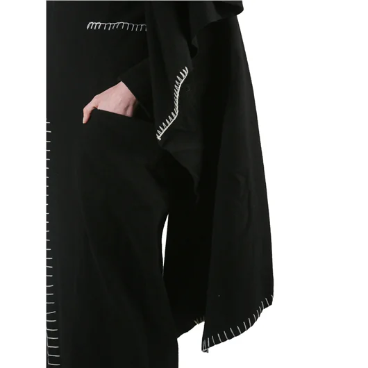 YOHJI YAMAMOTO CAPPOTTO LUNGO IN LANA CON IMPUNTURE Spedizione Gratuita