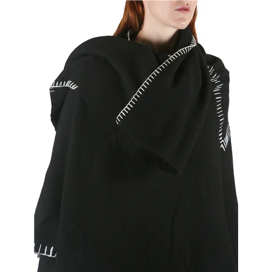 YOHJI YAMAMOTO CAPPOTTO LUNGO IN LANA CON IMPUNTURE Spedizione Gratuita
