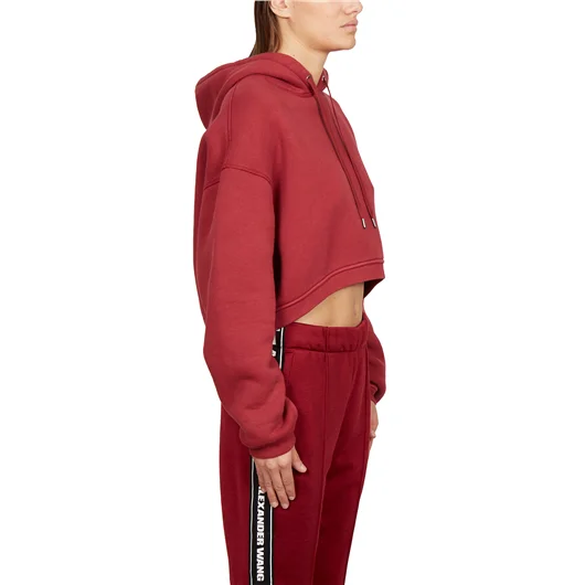ALEXANDER WANG FELPA IN COTONE CORTA CON CAPPUCCIO Saldi
