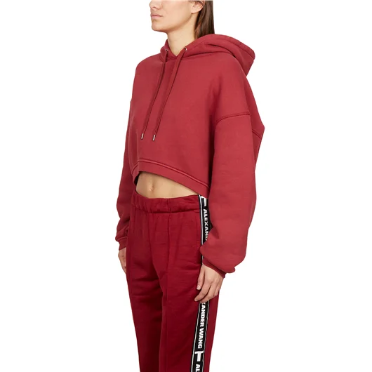 ALEXANDER WANG FELPA IN COTONE CORTA CON CAPPUCCIO Saldi