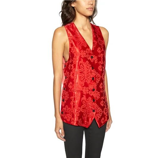 ANN DEMEULEMEESTER GILET IN SETA JACQUARD Negozi Online