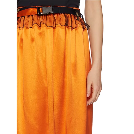 QUETSCHE_ GONNA IN SETA CON TASCHE APPLICATE Offerta