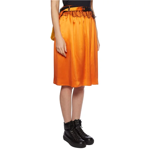 QUETSCHE_ GONNA IN SETA CON TASCHE APPLICATE Offerta