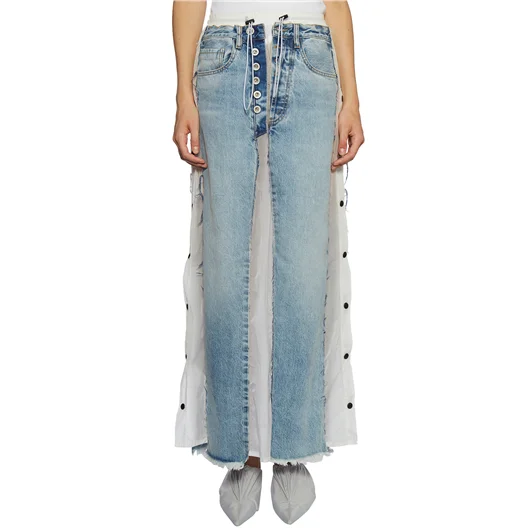 BEN TAVERNITI UNRAVEL GONNA LUNGA IN DENIM E NYLON Online