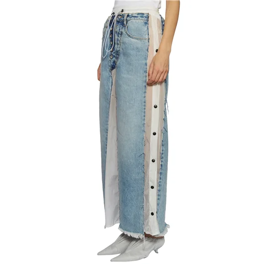BEN TAVERNITI UNRAVEL GONNA LUNGA IN DENIM E NYLON Online