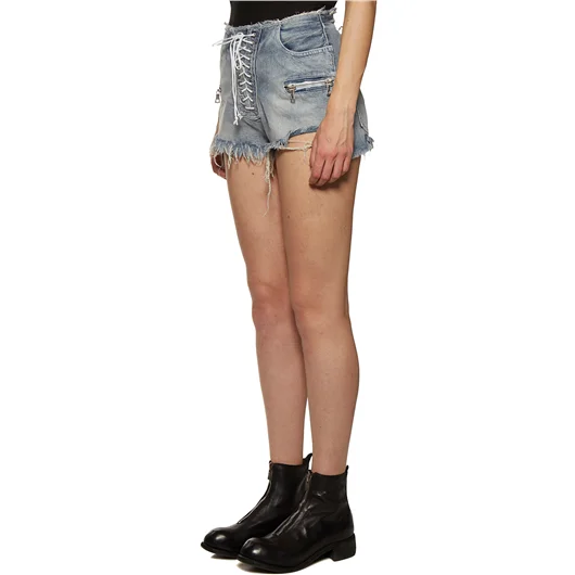 BEN TAVERNITI UNRAVEL SHORTS IN DENIM LACE UP Novità