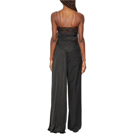 AC9 TOP ASIMMETRICO IN TULLE E PIZZO Fino Al -60%