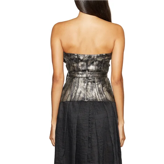 MASNADA TOP IN PELLE LAMINATA Pezzi Unici