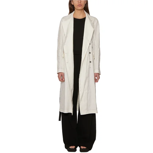 ISAAC SELLAM TRENCH IN LINO CERATO Sconto