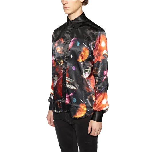 SSS WORLD CORP. CAMICIA FANTASIA ALL OVER Qualità Garantita