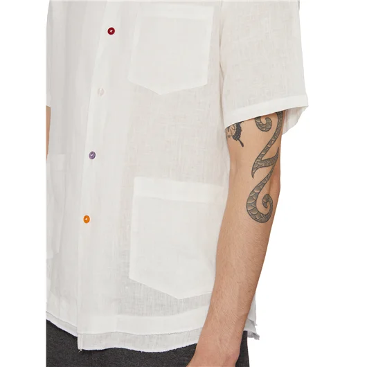 DANIELE ALESSANDRINI CAMICIA IN LINO Presa