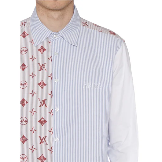 ARIES CAMICIA PATCHWORK IN COTONE Vendita Calda