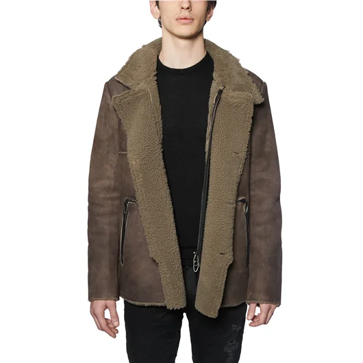 DANIELE BASTA CAPPOTTO IN SHERALING E PELLE Italia
