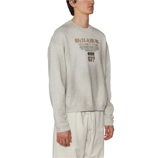 GUESS USA FELPA GIROCOLLO IN COTONE In Saldo