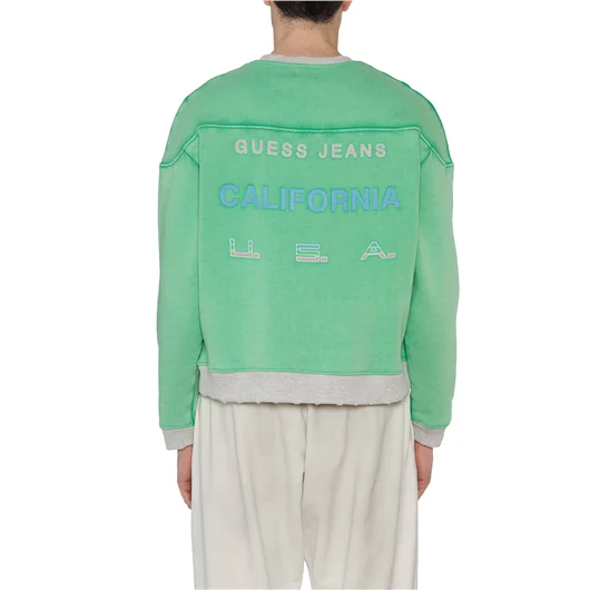 GUESS USA FELPA GIROCOLLO IN COTONE Nuova