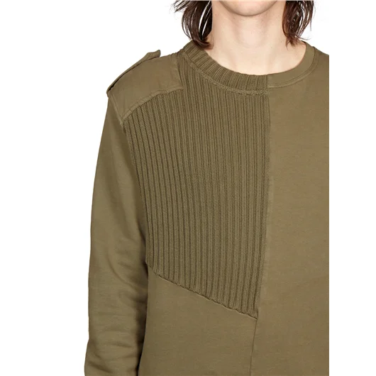 DAMIR DOMA FELPA GIROCOLLO IN COTONE CON INSERTI IN MAGLIA Moda