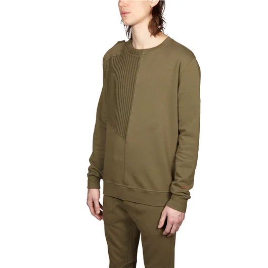 DAMIR DOMA FELPA GIROCOLLO IN COTONE CON INSERTI IN MAGLIA Moda