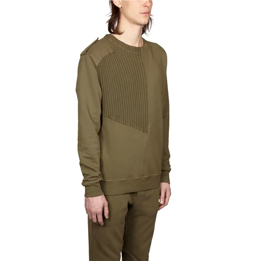 DAMIR DOMA FELPA GIROCOLLO IN COTONE CON INSERTI IN MAGLIA Moda