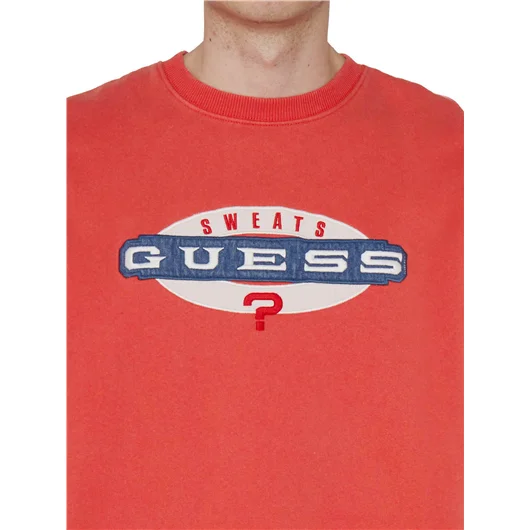 GUESS USA FELPA VINTAGE LOGO IN COTONE Prezzo basso