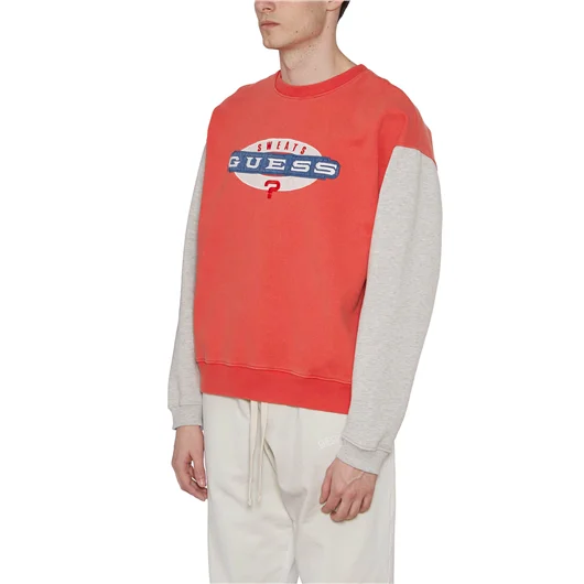GUESS USA FELPA VINTAGE LOGO IN COTONE Prezzo basso