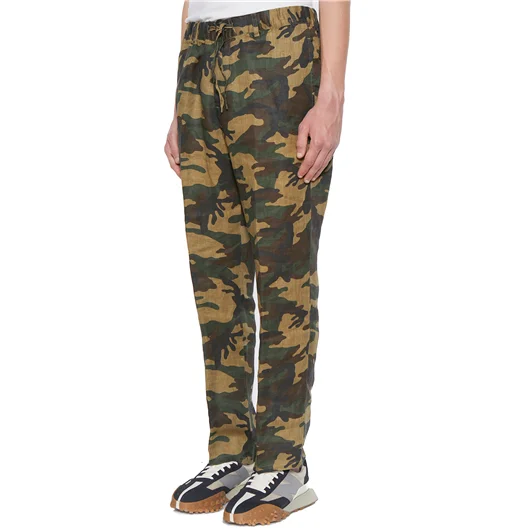 DANIELE ALESSANDRINI PANTALONE CAMOUFLAGE IN LINO Offerte esclusive