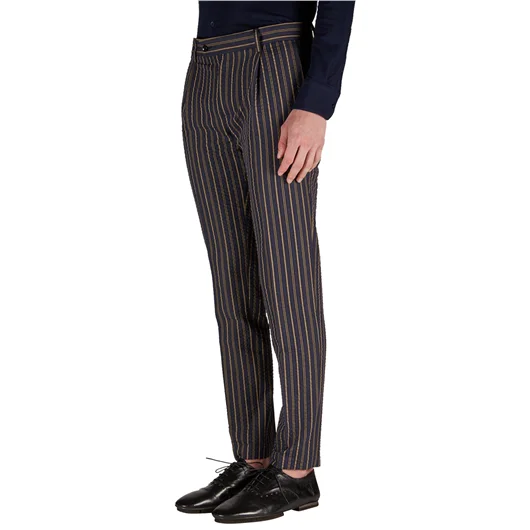 DANIELE ALESSANDRINI PANTALONE IN COTONE A RIGHE Ritorno libero