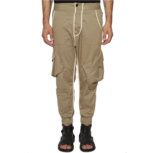 NOSTRASANTISSIMA PANTALONE IN COTONE CARGO Rilascio limitato
