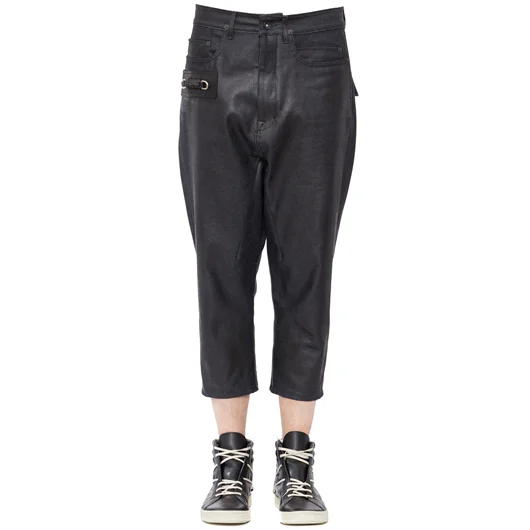 RICK OWENS PANTALONE IN DENIM CERATO Fino al 50% di sconto