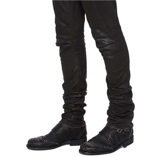 NOSTRASANTISSIMA PANTALONE IN DENIM SLIM SPALMATO Fino al 60% di sconto