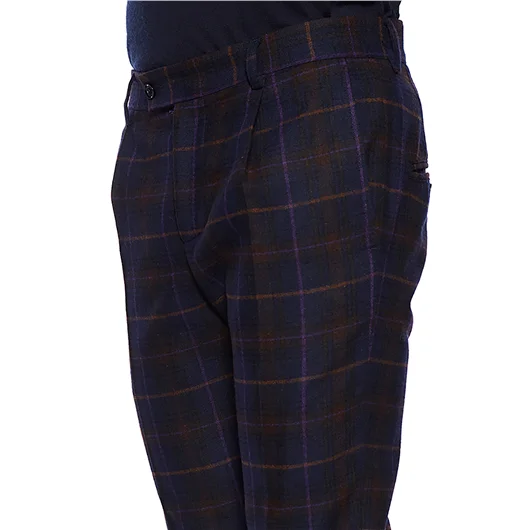 DANIELE ALESSANDRINI PANTALONE IN LANA CHECK Discount Store per i nuovi prodotti