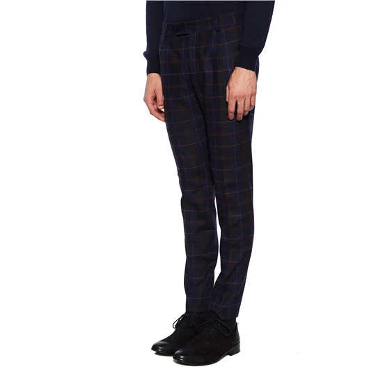 DANIELE ALESSANDRINI PANTALONE IN LANA CHECK Discount Store per i nuovi prodotti