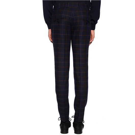 DANIELE ALESSANDRINI PANTALONE IN LANA CHECK Discount Store per i nuovi prodotti