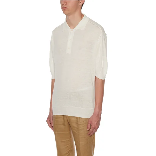 DANIELE ALESSANDRINI POLO IN LINO E COTONE Vendite Flash