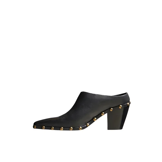 ILIO SMERALDO SABOT IN PELLE CON BORCHIE In Saldo