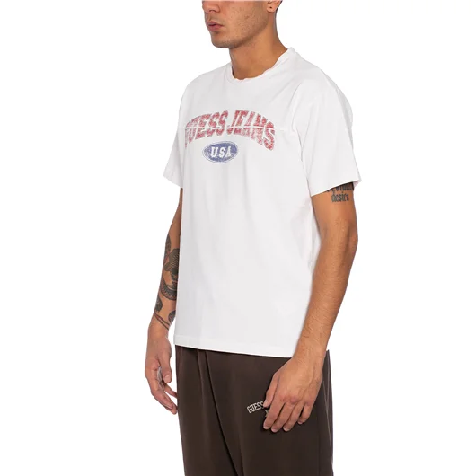 GUESS USA T-SHIRT GIROCOLLO IN COTONE Offerte speciali