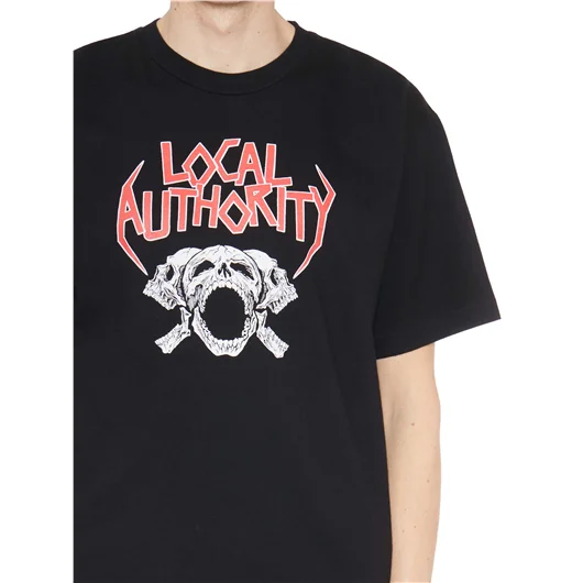 LOCAL AUTHORITY T-SHIRT IN COTONE TRI SKULL O SHOP Nuovo