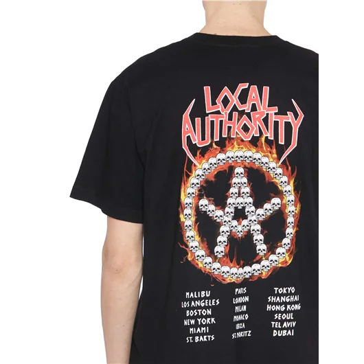 LOCAL AUTHORITY T-SHIRT IN COTONE TRI SKULL O SHOP Nuovo
