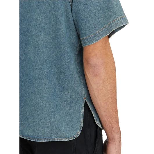 RHUDE CAMICIA BASEBALL IN DENIM Online